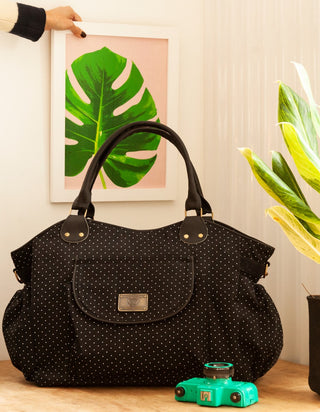 Bolso Maternal Happy Negro Puntos