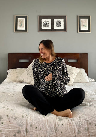 Pijama Maternal y Lactancia Paula Negro