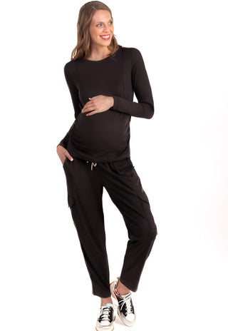 Pantalon Jogger Maternal Valeria Negro