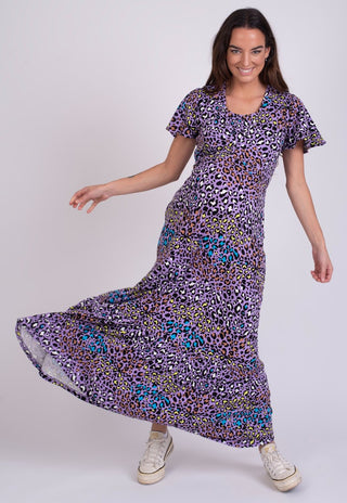 Vestido Maternal y Lactancia Celeste Morado