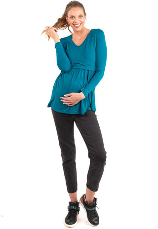Jeans Maternal Cropped Gris Oscuro - Madremia