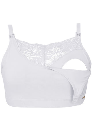 Sosten de Lactancia 2Rios Semi-Encaje Microfibra Blanco