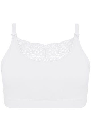 Sosten de Lactancia 2Rios Semi-Encaje Microfibra Blanco