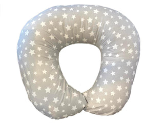 Cojín de Lactancia Gris Estrellas Blancas