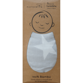 Swaddle Bambú para Bebé - Estrellas Gris