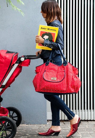 Bolso Maternal Happy Rojo Estrellas
