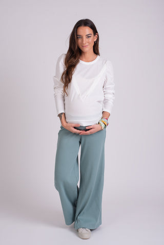 Pantalon Palazzo Maternal Javi Menta