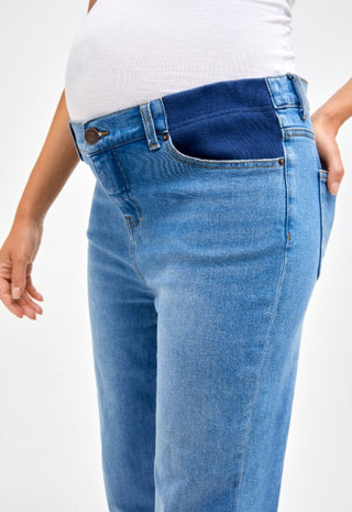Jeans Celeste Pre Natal y Post Parto con Cierre - MADE