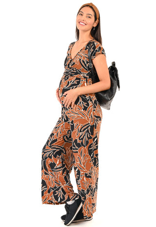 Enterito Ana Café Pre Natal y Lactancia Escote Cruzado