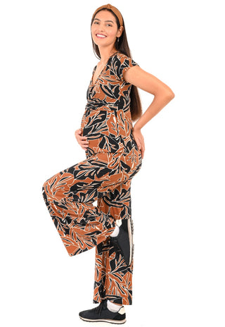 Enterito Ana Café Pre Natal y Lactancia Escote Cruzado