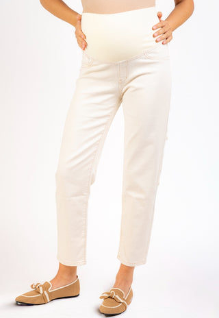 Jeans Mom Crudo Pre Natal y Post Parto
