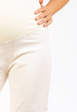 Jeans Mom Crudo Pre Natal y Post Parto