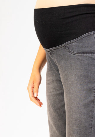Jeans Mom Gris Pre Natal y Post Parto