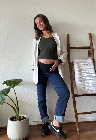 Jeans Straight Fit Azul Pre Natal y Post Parto - Recto