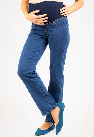 Jeans Straight Fit Azul Pre Natal y Post Parto - Recto