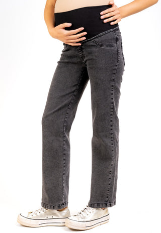 Jeans Straight Fit Gris Pre Natal y Post Parto - Recto