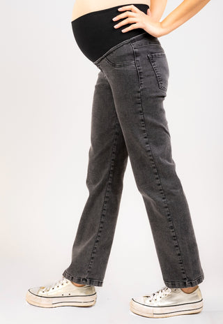 Jeans Straight Fit Gris Pre Natal y Post Parto - Recto