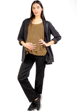 Jeans Straight Fit Negro Pre Natal y Post Parto - Recto