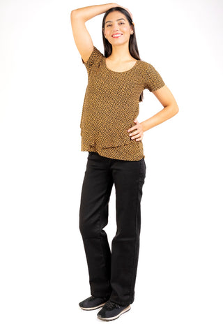 Jeans Straight Fit Negro Pre Natal y Post Parto - Recto