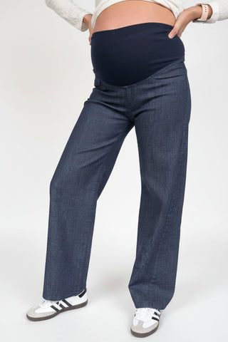 Jeans Wide Leg Azul Pre Natal y Post Parto