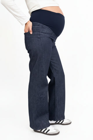 Jeans Wide Leg Azul Pre Natal y Post Parto