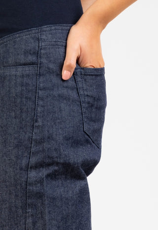 Jeans Wide Leg Azul Pre Natal y Post Parto
