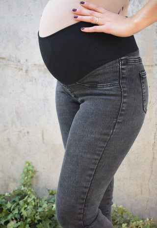 Jeans Maternal Pitillo Gris Oscuro