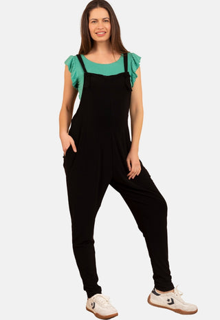 Jardinera Emilia Negro Pre Natal y Post Parto Pitillo Cropped