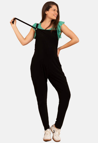 Jardinera Emilia Negro Pre Natal y Post Parto Pitillo Cropped