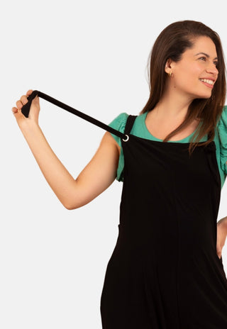 Jardinera Emilia Negro Pre Natal y Post Parto Pitillo Cropped