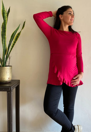 Polera Maternal y Lactancia Ale Magenta