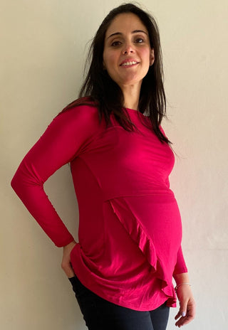 Polera Maternal y Lactancia Ale Magenta