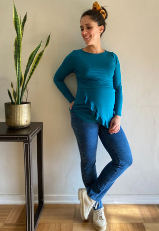 Polera Maternal y Lactancia Ale Petroleo