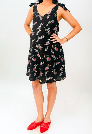 Vestido Simona Negro Maternal y Lactancia Lazos