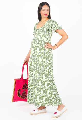 Vestido Trini Estampado Maternal y Lactancia Manga Vuelo