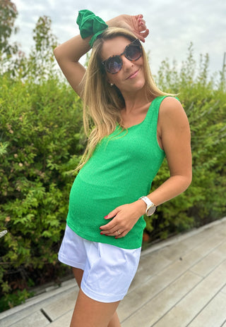 Polera Lisa Verde Maternal y Lactancia Nudo