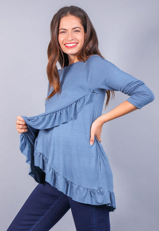 Polera Maternal y Lactancia Luz Indigo