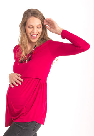 Polera Maternal y Lactancia Aurelia Magenta