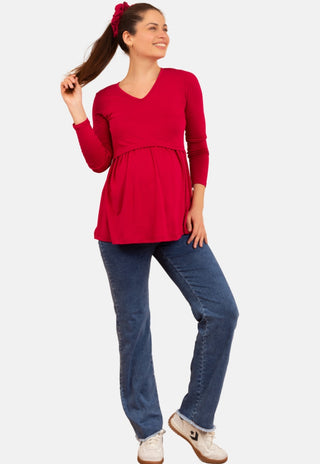 Polera Maternal y Lactancia Aurelia Magenta