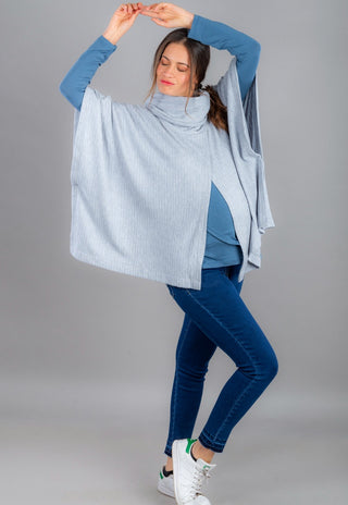 Poncho Maternal y Lactancia Gris