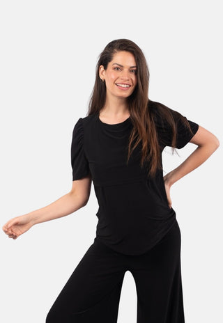 Polera Maternal y Lactancia Florencia Negro