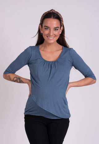 Polera Maternal y Lactancia Lupe Indigo