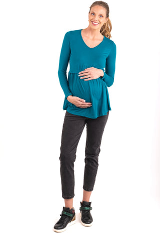 Polera Maternal y Lactancia Aurelia Petroleo