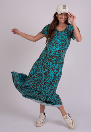 Vestido Maternal y Lactancia Celeste Turquesa