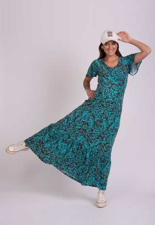 Vestido Maternal y Lactancia Celeste Turquesa