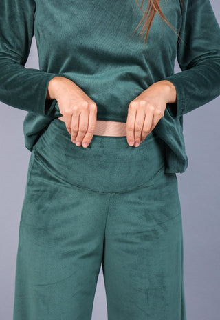 Pantalon Palazzo Maternal Luzma Velvet Verde