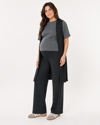 Pantalón Bea Negro Pre Natal y Post Parto Palazzo Tejido