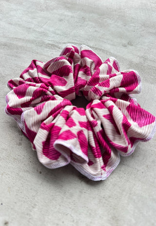 Maxi-Colet (Scrunchie) Rombos Fucsia