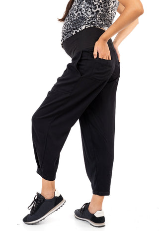 Pantalón Eloisa Negro Post Natal Carrot Fit de Tencel