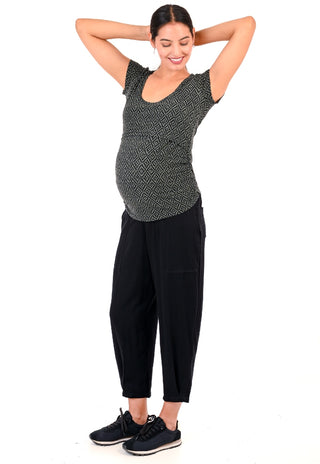 Pantalón Eloisa Negro Post Natal Carrot Fit de Tencel